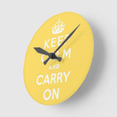 keep calm and carry on runde wanduhr (Winkel)
