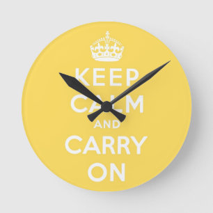 keep calm and carry on runde wanduhr