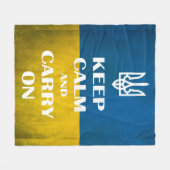 Keep calm and carry on Ukrainian emblem trident Fleecedecke (Vorderseite (Horizontal))