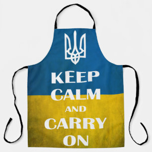 Keep calm and carry on Ukrainian emblem trident  Schürze