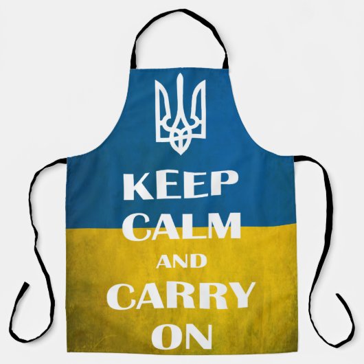 Keep calm and carry on Ukrainian emblem trident Schürze (Vorderseite)