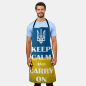 Keep calm and carry on Ukrainian emblem trident Schürze (Getragen)