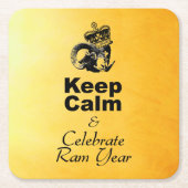 Keep Calm and Celebrate Goat year 2027 Pco Rechteckiger Pappuntersetzer (Vorderseite)