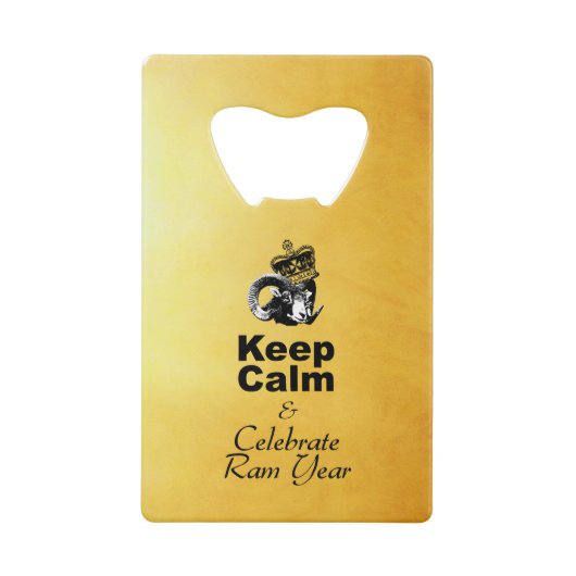 Keep Calm and Celebrate Ram Year 2027 BO Geldbeutel Flaschenöffner (Vorderseite)