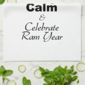 Keep Calm and Celebrate Ram Year 2027 KT Geschirrtuch (Gefaltet)