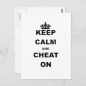 KEEP CALM AND CHEAT ON POSTKARTE (Vorne/Hinten)