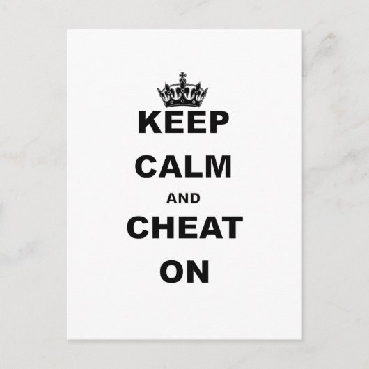 KEEP CALM AND CHEAT ON POSTKARTE (Vorderseite)