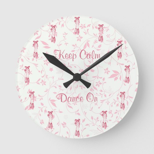 Keep Calm and Dance On Ballet Runde Wanduhr (Vorderseite)