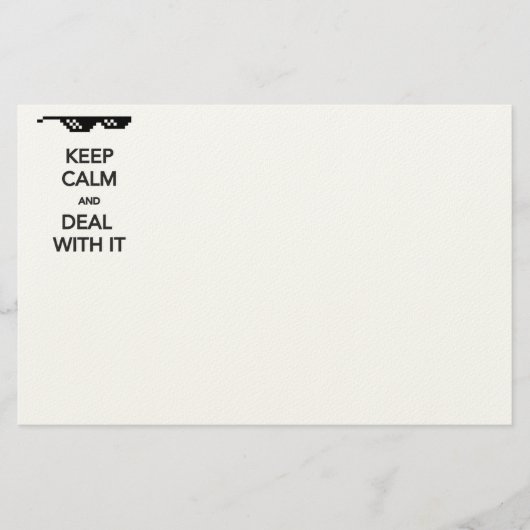 KEEP CALM and Deal with It Briefpapier (Vorderseite)