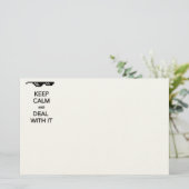 KEEP CALM and Deal with It Briefpapier (Stehend Vorderseite)