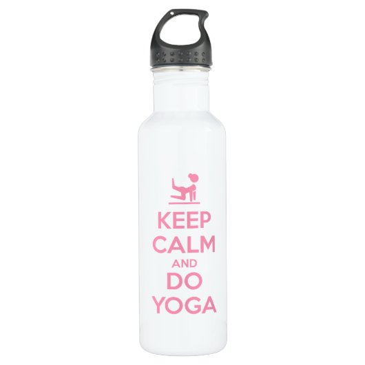 Keep Calm and Do Yoga Edelstahlflasche (Vorderseite)