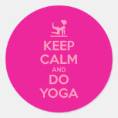 Keep Calm and Do Yoga Runder Aufkleber (Vorderseite)