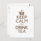 Keep Calm and Drink Tea Postkarte (Vorne/Hinten)