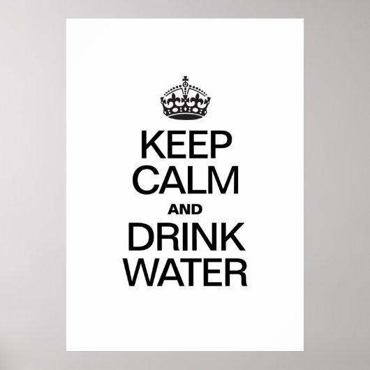 KEEP CALM AND DRINK WATER POSTER (Vorne)