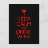 Keep Calm and Drink Wine Postkarte (Vorderseite)