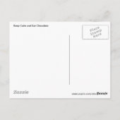 Keep Calm and Eat Chocolate Postkarte (Rückseite)