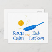 Keep Calm and Eat Latkes Feiertagspostkarte (Vorne/Hinten)