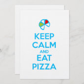 Keep Calm and Eat Pizza 1 Einladung (Vorne/Hinten)