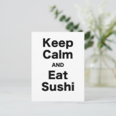 Keep Calm and Eat Sushi Postkarte (Stehend Vorderseite)