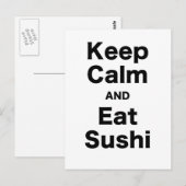 Keep Calm and Eat Sushi Postkarte (Vorne/Hinten)