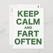 Keep Calm and Fart Often Postkarte (Vorne/Hinten)