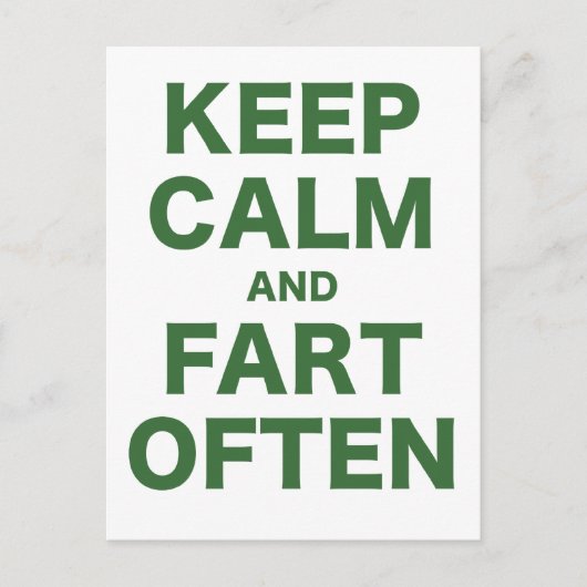 Keep Calm and Fart Often Postkarte (Vorderseite)