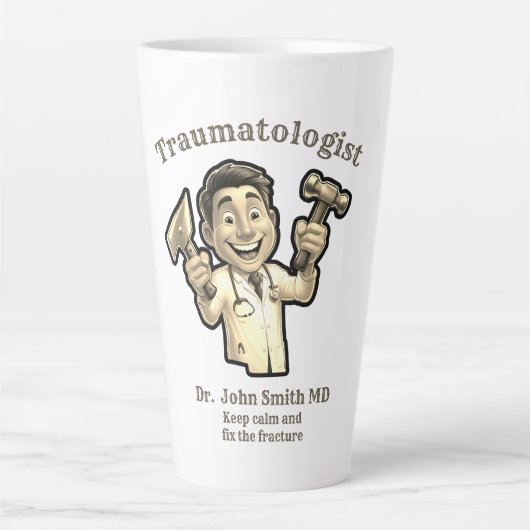 Keep calm and fix the fracture TRAUMATOLOGIST MD Milchtasse (Vorderseite)