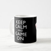 KEEP CALM AND GAME ON - Card Games Kaffeetasse (Vorderseite Links)