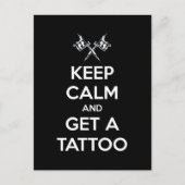 Keep calm and get a tattoo postkarte (Vorderseite)