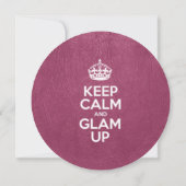 Keep Calm and Glam Up, Pink Leather, Birthday Einladung (Rückseite)