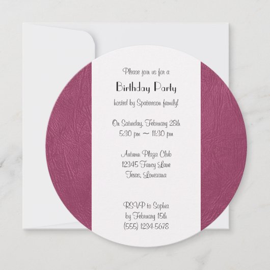 Keep Calm and Glam Up, Pink Leather, Birthday Einladung (Vorderseite)