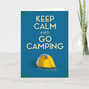 Keep Calm and Go Camping vintage Print Feiertagskarte