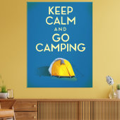 Keep Calm and Go Camping vintage Print Leinwanddruck (Insitu (Wohnzimmer))