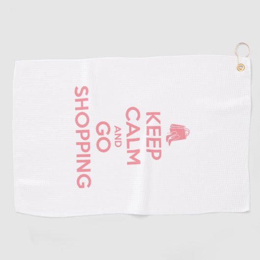 Keep Calm and Go Shopping Golfhandtuch (Horizontal)