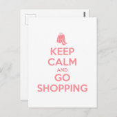 Keep Calm and Go Shopping Postkarte (Vorne/Hinten)