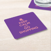 Keep Calm and Go Shopping Rechteckiger Pappuntersetzer (angewinkelt)