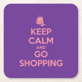 Keep Calm and Go Shopping Rechteckiger Pappuntersetzer (Vorderseite)