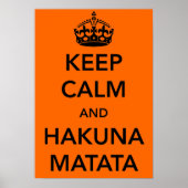Keep Calm and Hakuna Matata Poster (Vorne)