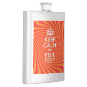 Keep Calm And Have Your Text Orange Swirl Flachmann (Rechts)