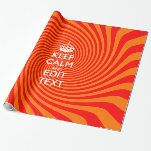 Keep Calm And Have Your Text Orange Swirl Geschenkpapier (Ungerollt)