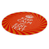 Keep Calm And Have Your Text Orange Swirl Schneidebrett (Ecke)