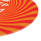 Keep Calm And Have Your Text Orange Swirl Schneidebrett (Ecke)