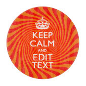 Keep Calm And Have Your Text Orange Swirl Schneidebrett (Vorderseite)