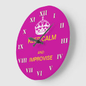 Keep Calm and improvement Große Wanduhr (Winkel)