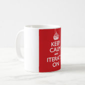 Keep calm and iterate on kaffeetasse (Vorderseite Links)