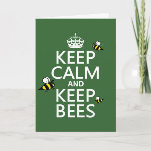 Keep Calm and Keep Bees - all Colours Karte