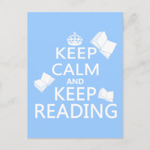 Keep Calm and Keep Reading Postkarte