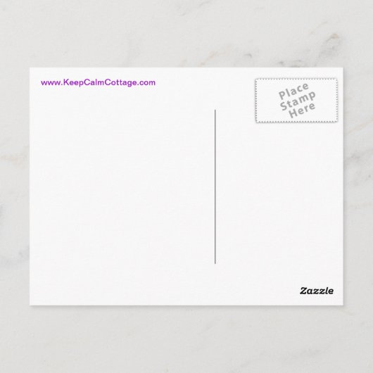 Keep Calm and Knit On Fuschia Postkarte (Rückseite)