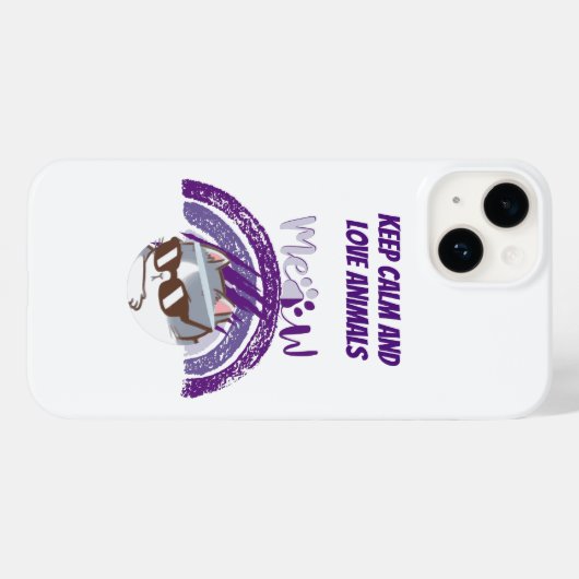 keep calm and love animals phrase Case-Mate iPhone hülle (Rückseite (Horizontal))