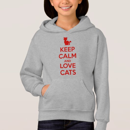 Keep Calm and Love Cats Hoodie (Vorderseite)
